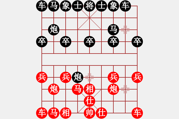 象棋棋谱图片：第2局取中兵压马破左士兑炮 - 步数：10 