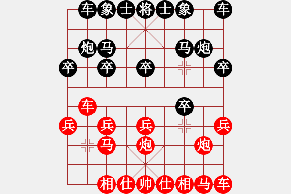 象棋棋谱图片：第3局破炮打象后换士上右马 - 步数：10 