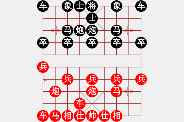 象棋棋谱图片：007顺炮横车破先补士角炮局 - 步数：10 